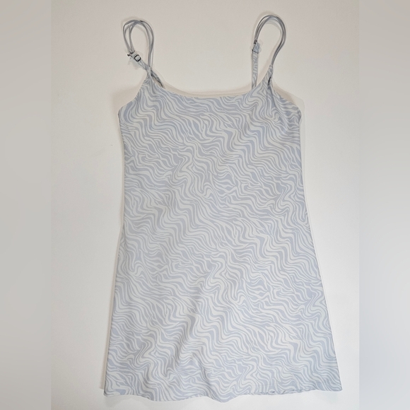 Abercrombie & Fitch Tank Dress Womens Size Small Blue White Zebra Swirl Y2K Midi - Picture 1 of 10